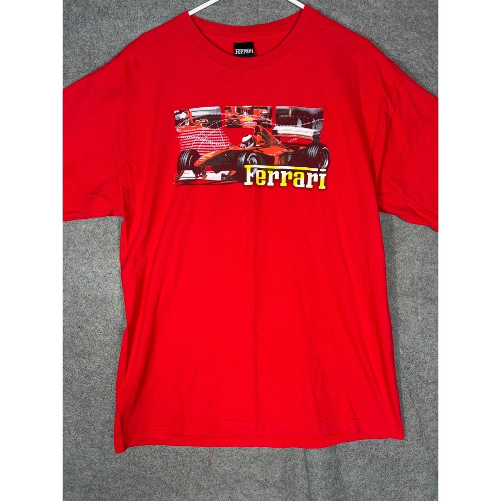Vintage 1999 Ferrari F1 Racing T-Shirt Mens XL Red Graphic Tee Made in USA